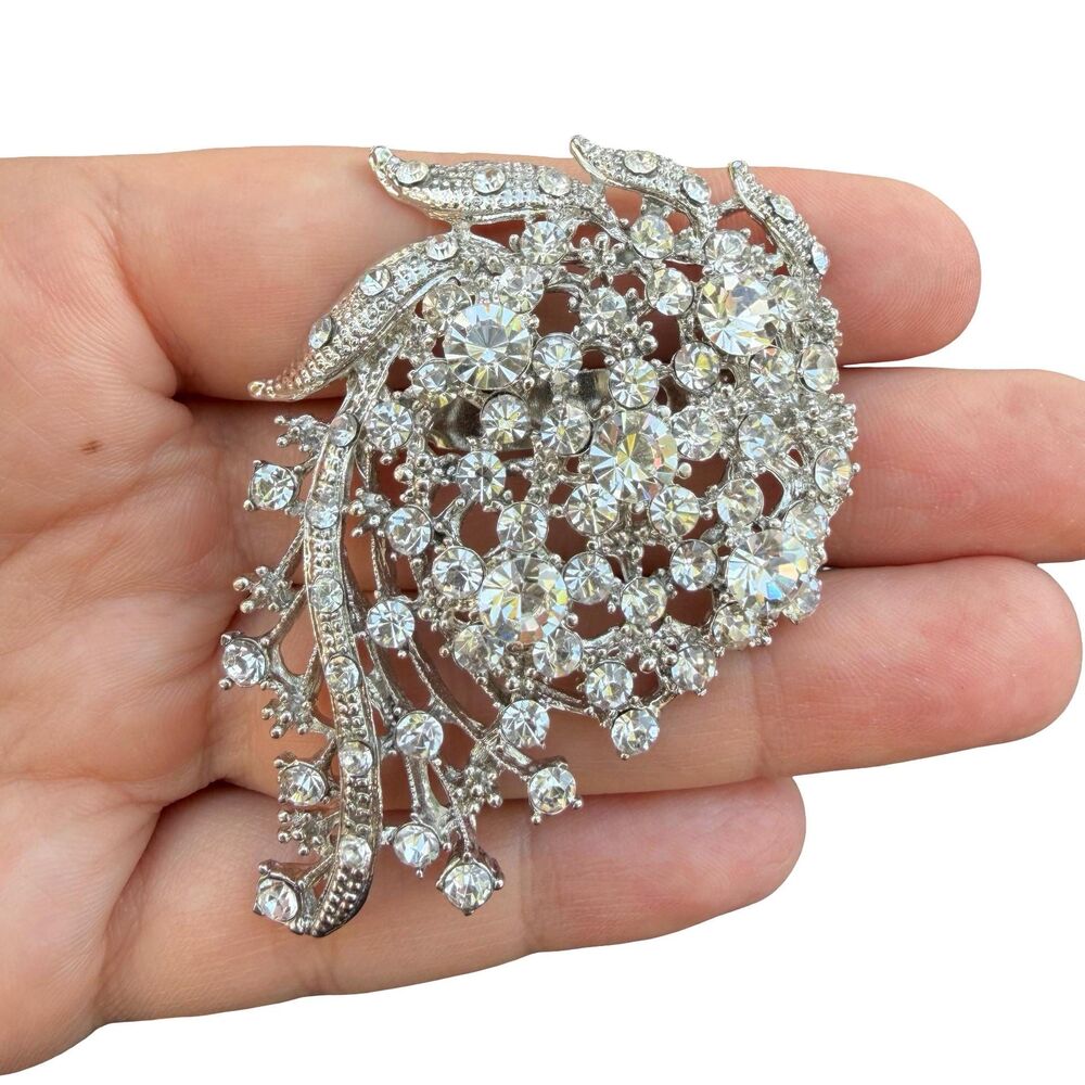 Vintage Jewelry Rhinestone Cluster Brooch Rhinestone Jewelry